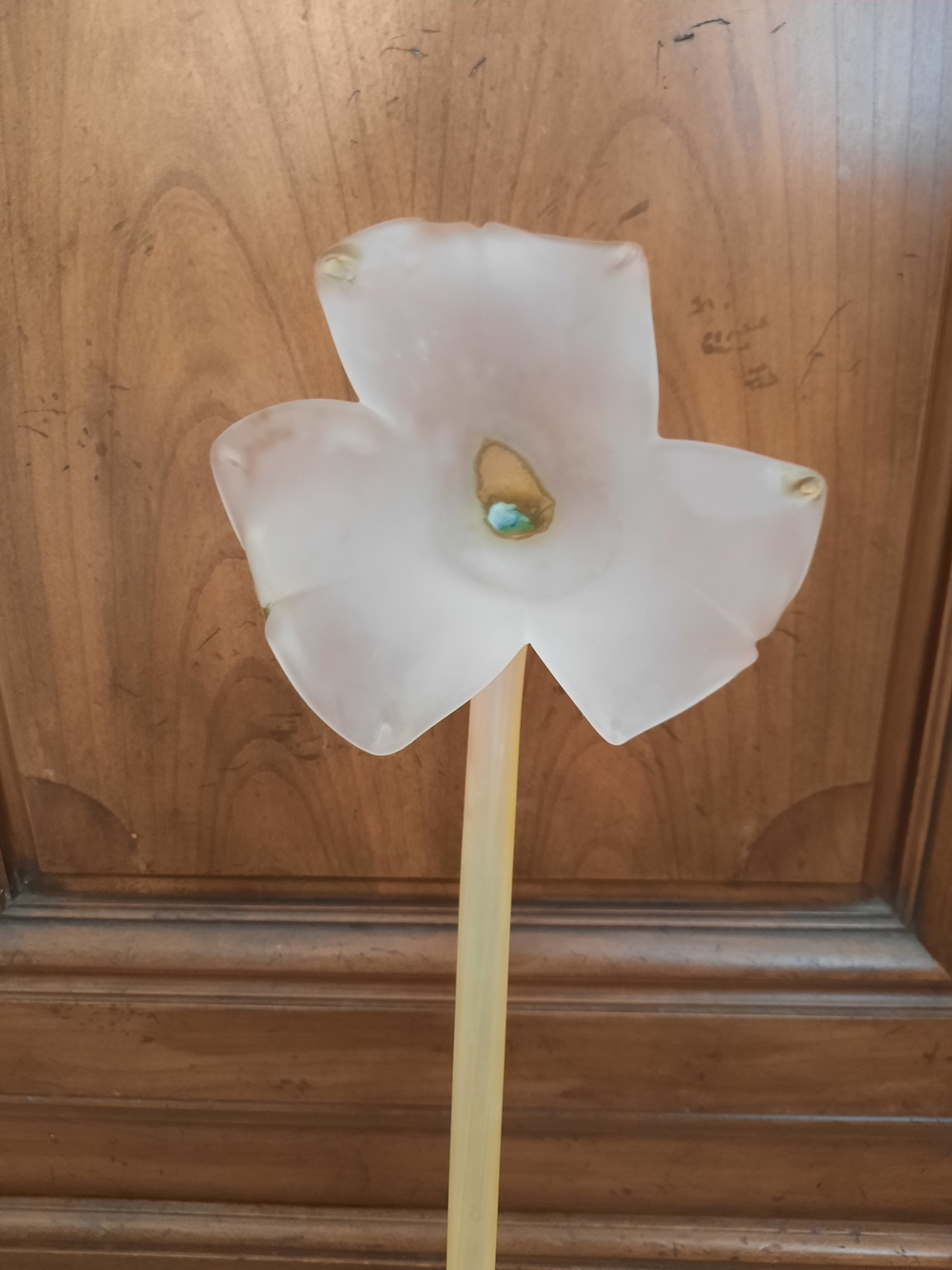 Clear Decorative Glass Flower on Stem
